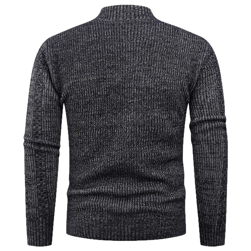Herren Strickjacke mit strukturierter Oberfläche und hohem Kragen Heidi-Mode