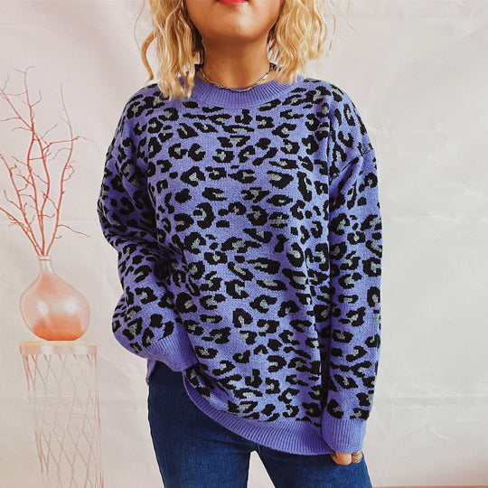 Damen legerer Pullover mit tierischem Muster Heidi-Mode