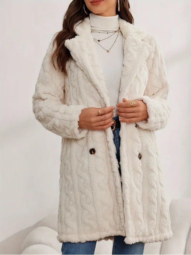 Damen Kuschelige Strickjacke mit hochfloriger Optik und knöpfbarem Verschluss Heidi-Mode