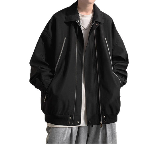 Damen Oversized Jacke mit innovativem Reißverschluss und lässigem Schnitt Heidi-Mode