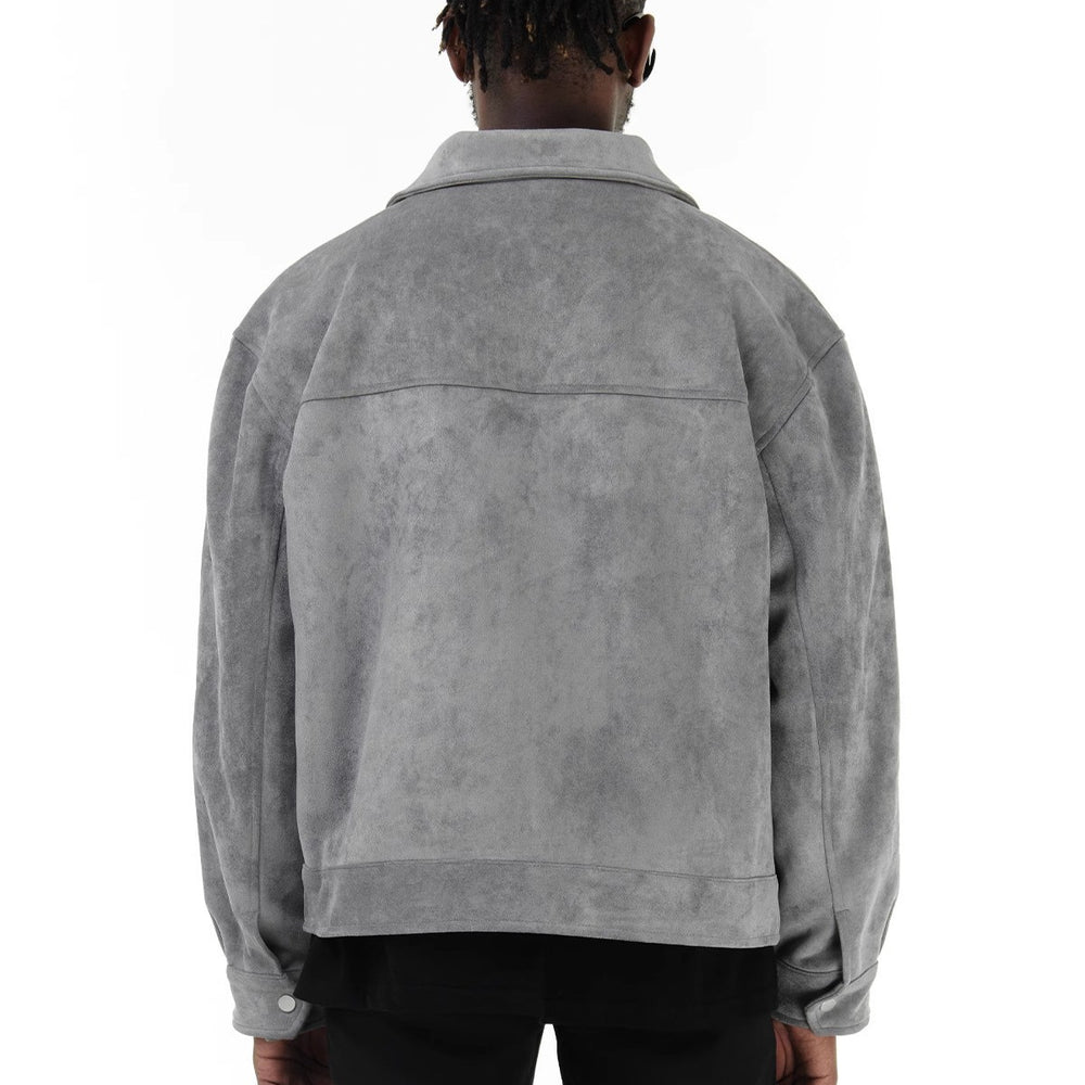 Herren Suede-Jacke mit modernen Taschen Heidi-Mode