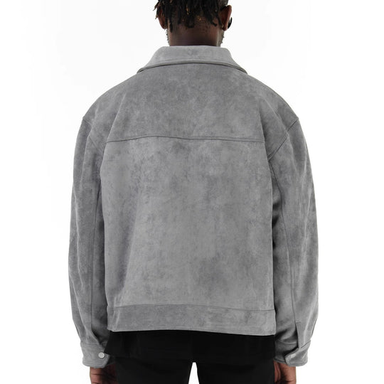 Herren Suede-Jacke mit modernen Taschen Heidi-Mode