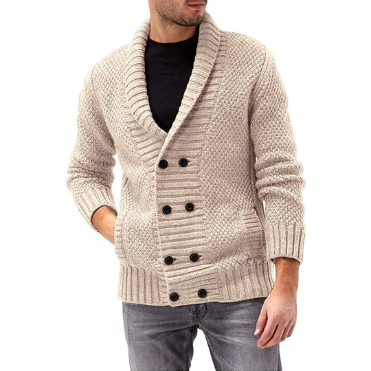 Herren Strickjacke mit doppelter Knopfleiste und modernem Strukturdesign Heidi-Mode