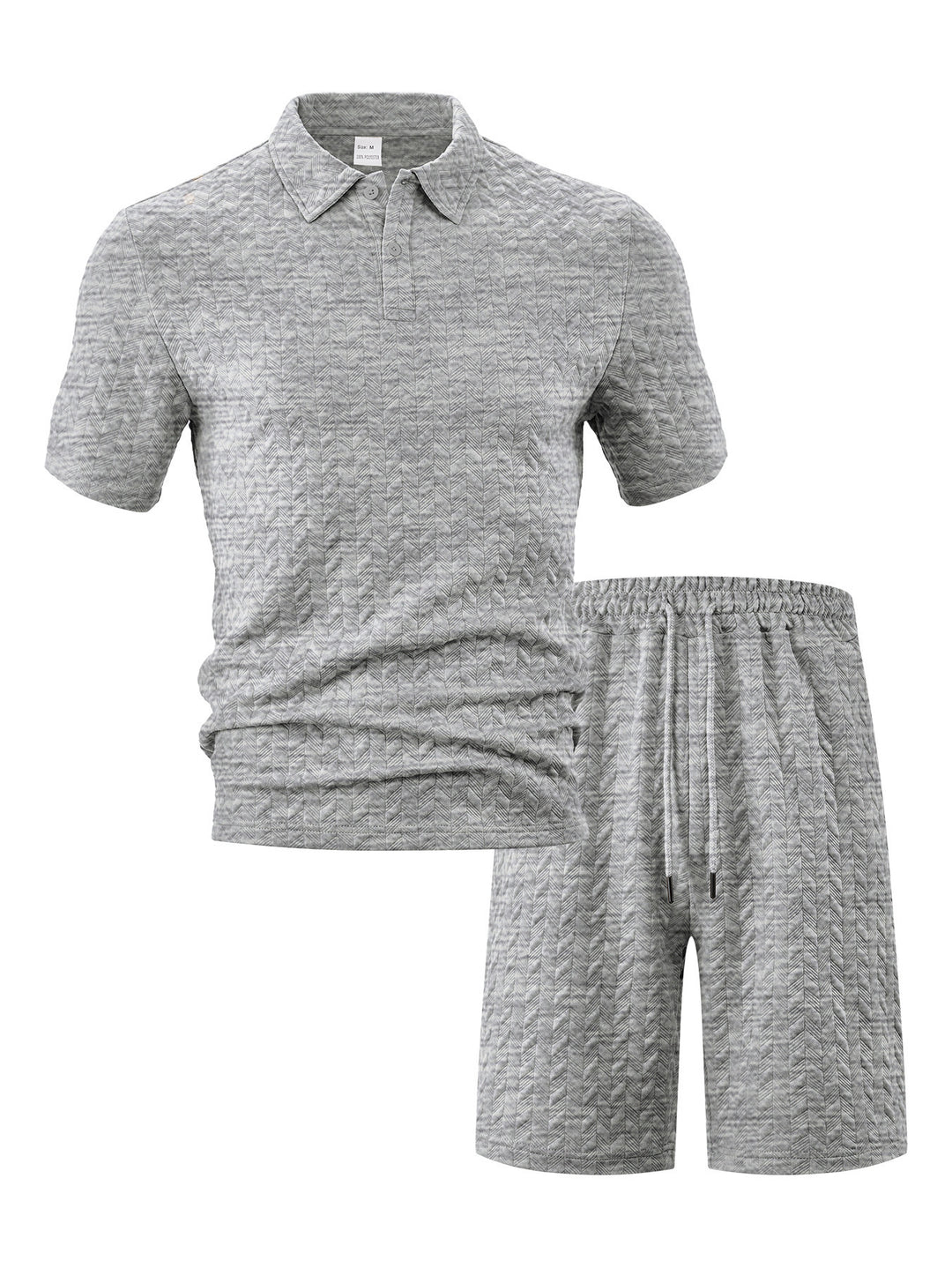 Herren elegantes Sport-Set mit strukturierter Oberfläche und bequemem Kurzarm-Polo Heidi-Mode
