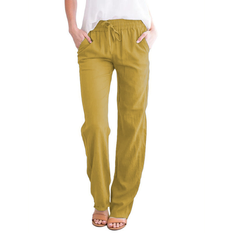 Damen Weite Hose mit elastischem Bund und praktischen Seitentaschen Heidi-Mode