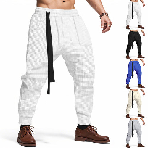 Herren lässige Struktur-Sweatpants mit verstellbarem Kordelzug Heidi-Mode