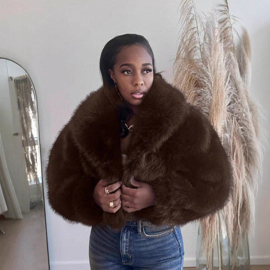 Damen Kuschelige Felljacke im Trend Heidi-Mode