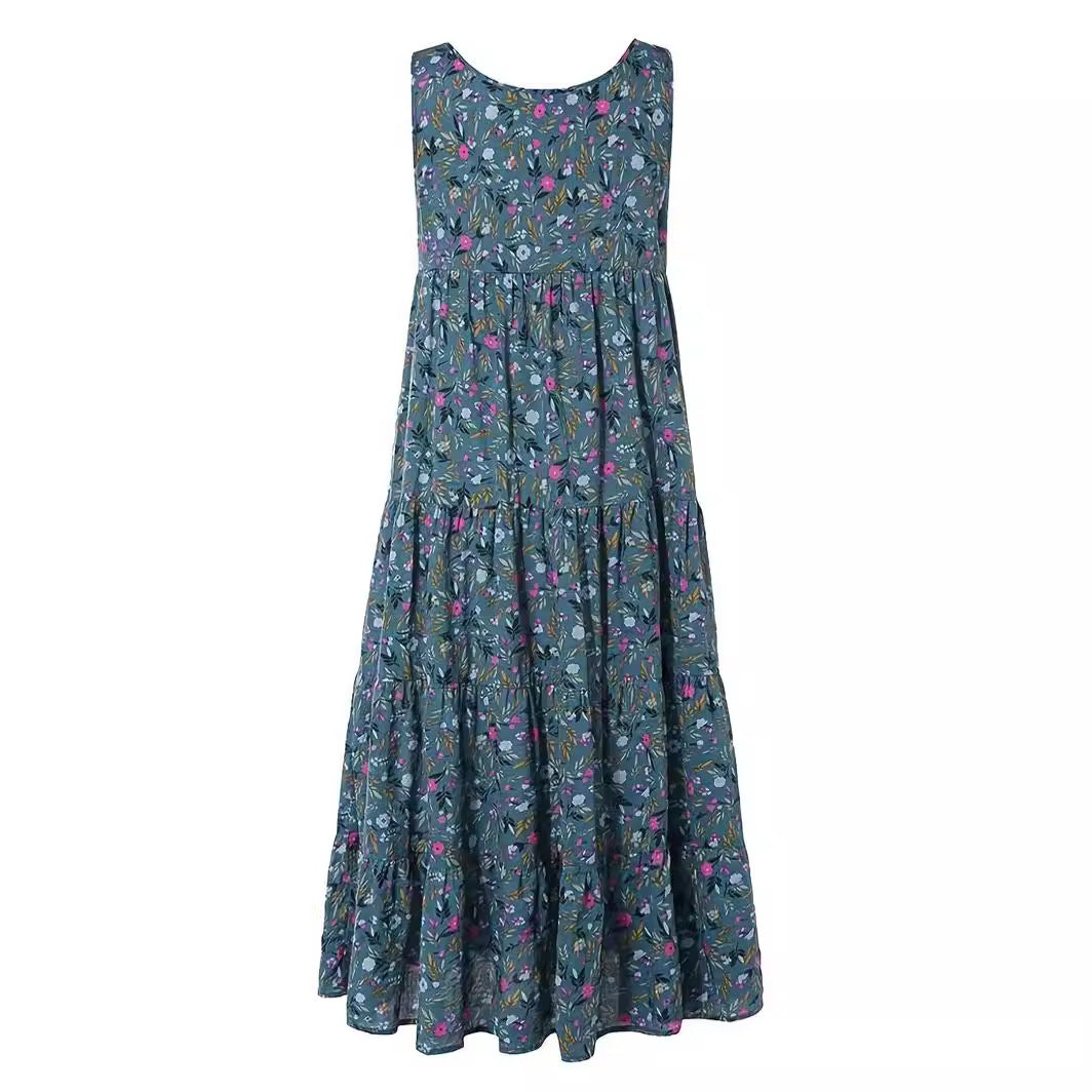 Damen Langes Freizeitkleid mit floralem Design Heidi-Mode