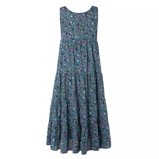 Damen Langes Freizeitkleid mit floralem Design Heidi-Mode
