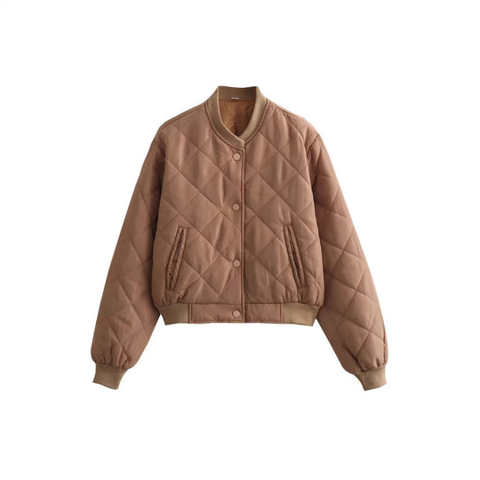 Damen gesteppte Kurzjacke mit praktischem Knopfverschluss Heidi-Mode