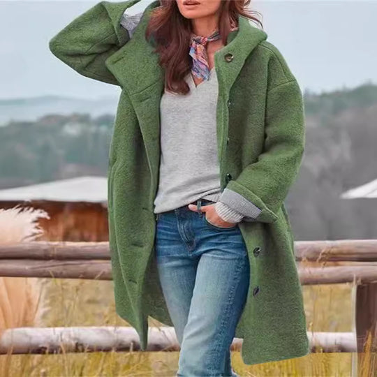 Damen Oversize-Wollmantel mit praktischen Taschen Heidi-Mode