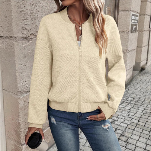 Damen leichte Bomberjacke mit strukturiertem Design Heidi-Mode