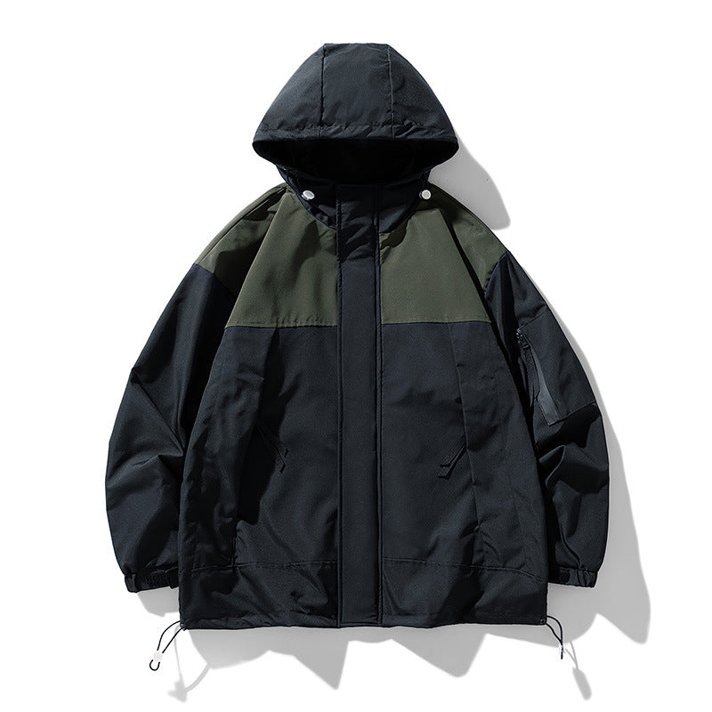 Herren funktionale Wetterjacke mit innovativem Kapuzen-Design und atmungsaktiven Einsätzen Heidi-Mode