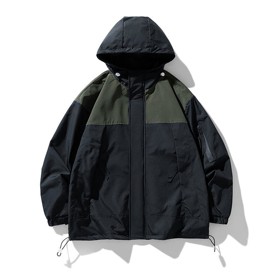 Herren funktionale Wetterjacke mit innovativem Kapuzen-Design und atmungsaktiven Einsätzen Heidi-Mode
