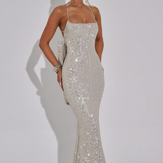 Damen Elegantes Abendkleid mit schimmernden Pailletten und raffinierten Details Heidi-Mode