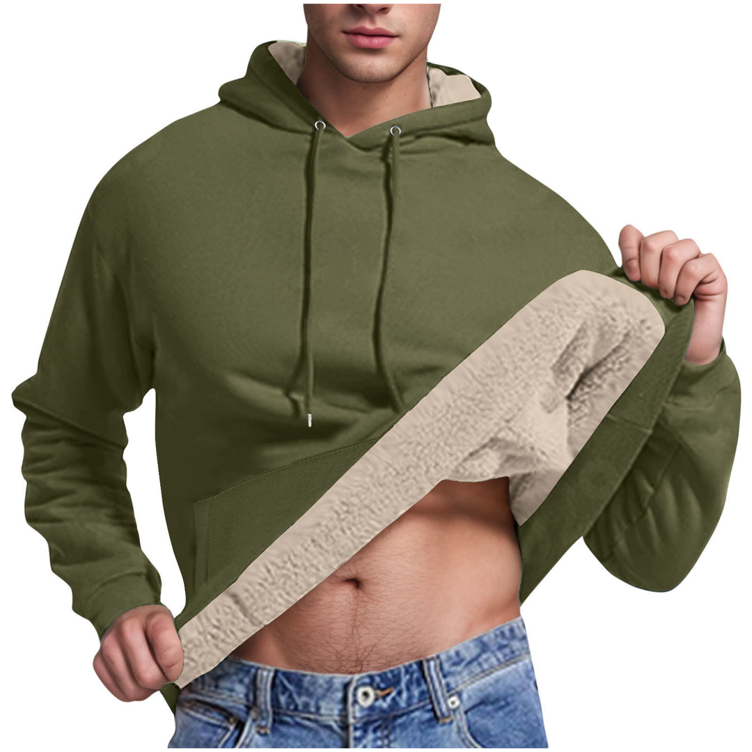 Herren Fleece-Kapuzenpullover mit innenliegendem Kuschelfutter Heidi-Mode