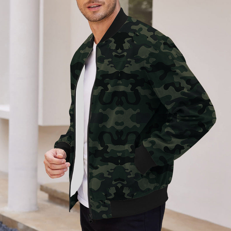 Herren Bomberjacke mit modernem Camouflage-Design und elastischen Bündchen Heidi-Mode