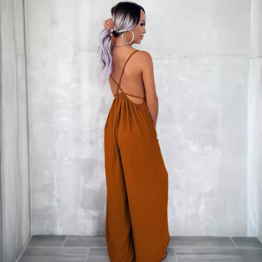 Damen Jumpsuit mit Schlaufen-Details und Taschen Heidi-Mode