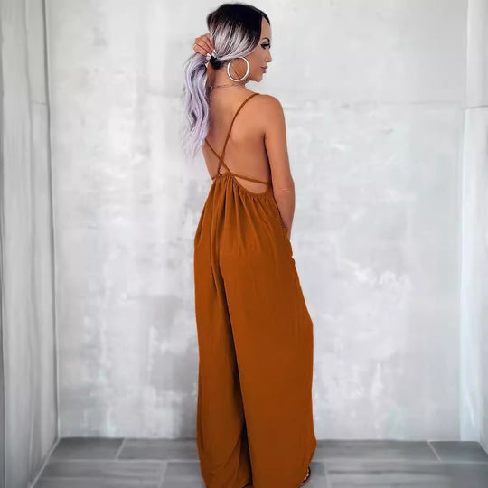 Damen Jumpsuit mit Schlaufen-Details und Taschen Heidi-Mode