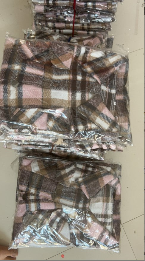 Damen Karobluse mit aufgesetzten Taschen und modernem Schnitt Heidi-Mode