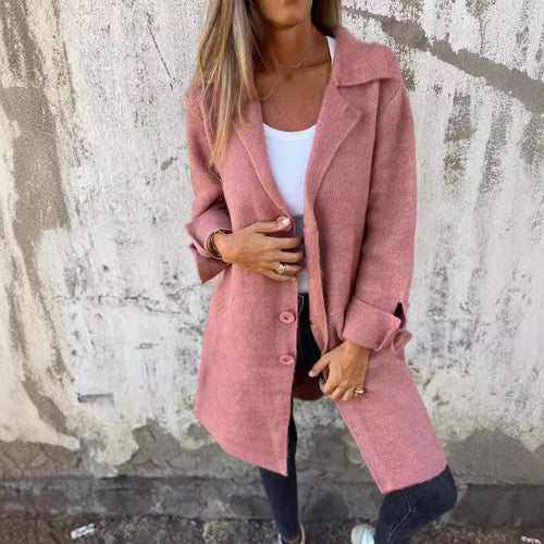 Damen kuscheliger Oversize-Mantel mit praktischen Taschen und elegantem Revers Heidi-Mode