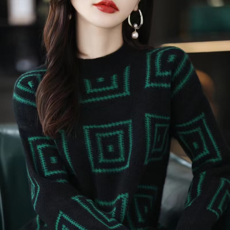 Damen gemusterter Pullover Heidi-Mode