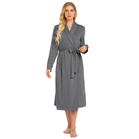 Heidi-Mode | Fleece-Robe Herbst Winter Langarm Tasche Robe