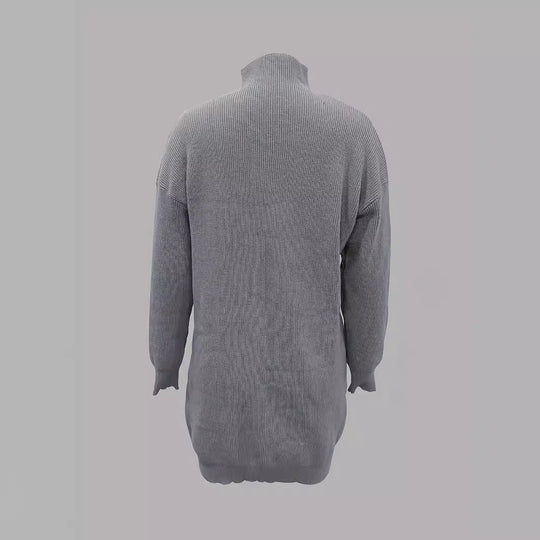 Damen Modisches Strickkleid mit hohem Kragen und oversize Schnitt Heidi-Mode
