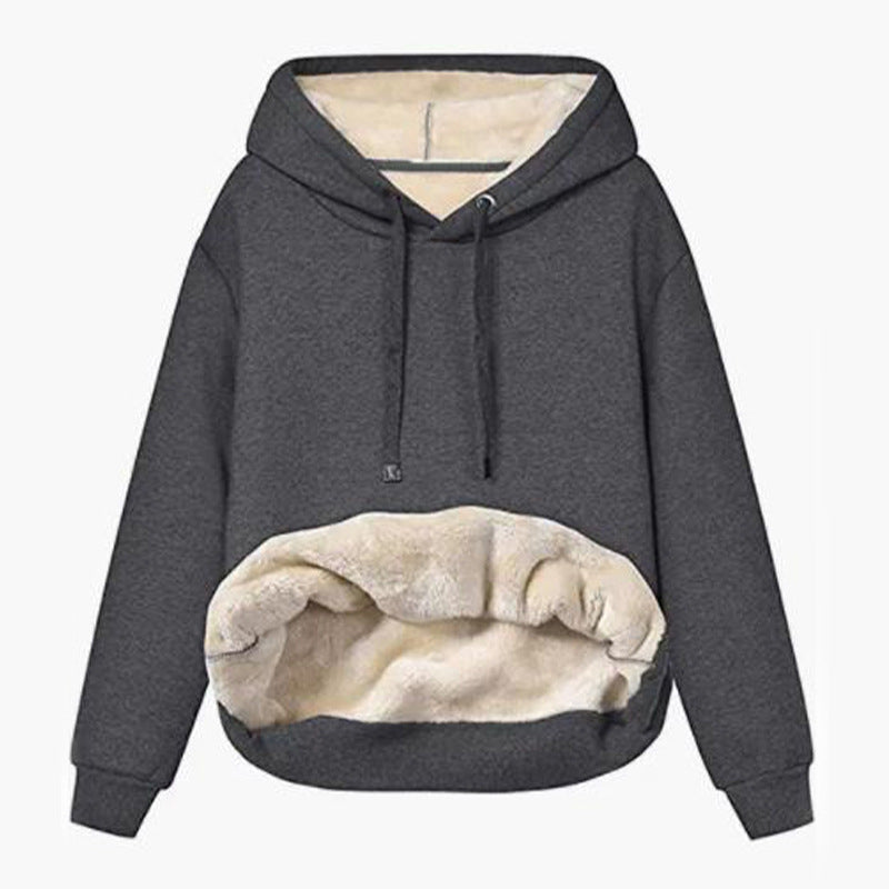 Damen Kuscheliger Kapuzenpullover mit Fleece-Futter Heidi-Mode