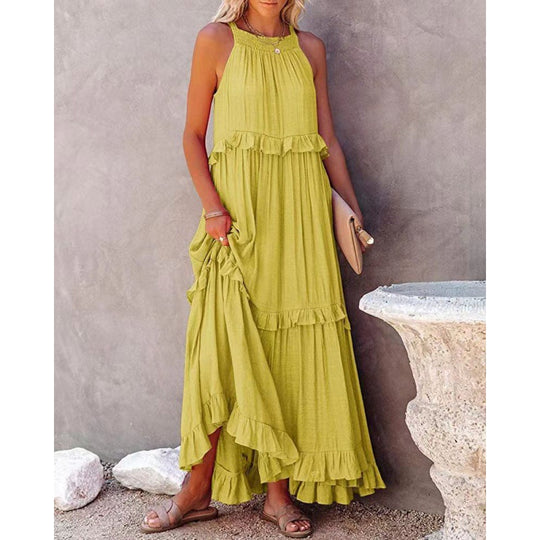 Damen Maxikleid mit voluminösem Rock Heidi-Mode