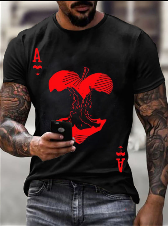 Herren T-Shirt mit künstlerischem Bienenwabenmotiv und 3D-Druck Heidi-Mode