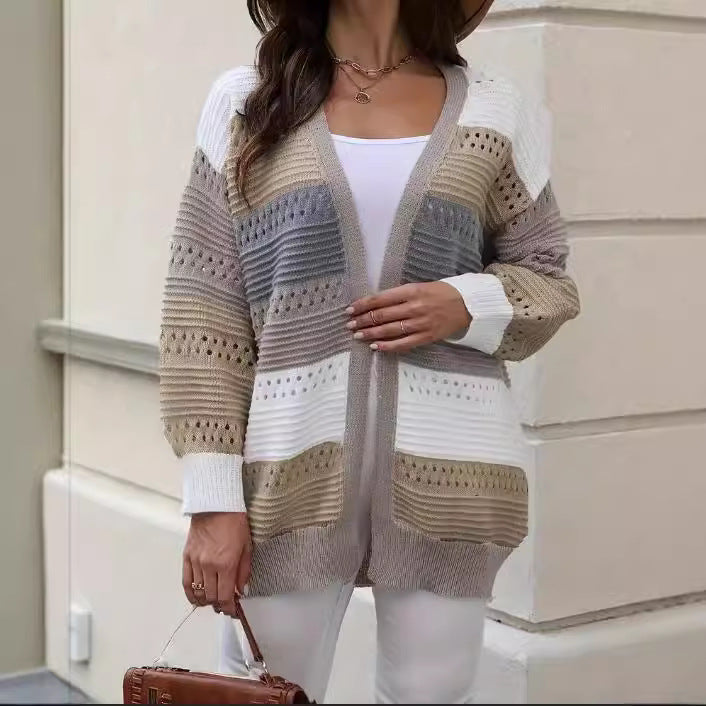 Damen modische Strickjacke mit einzigartigem Muster und lässigem Schnitt Heidi-Mode
