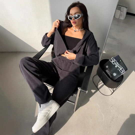 Damen Cropped Fleece Jacke mit komfortablem Reißverschluss Heidi-Mode