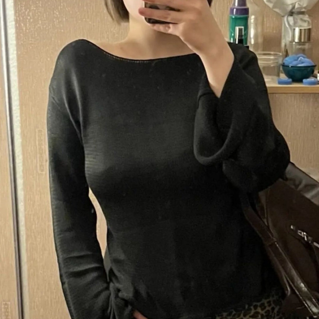 Damen Eleganter Feinstrickpullover mit lässigem Schnitt und Rundhalsausschnitt Heidi-Mode