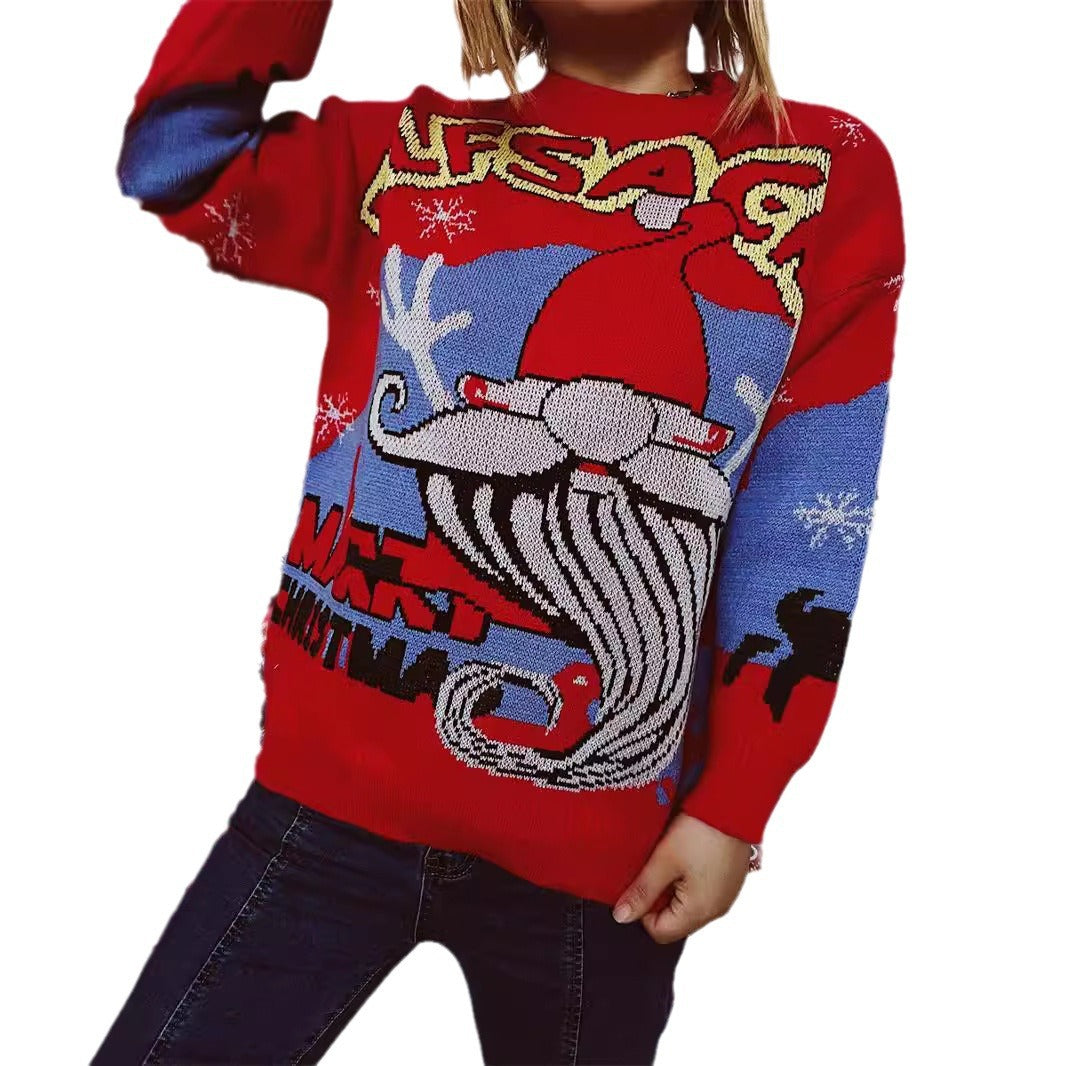 Damen Weihnachts-Pullover mit festlichem Rentier-Motiv und kreativen Designs Heidi-Mode