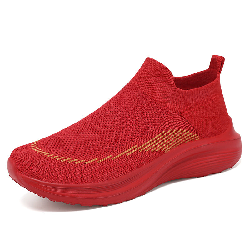 Damen Atmungsaktive Strick-Sneakers mit elastischer Anziehhilfe Heidi-Mode