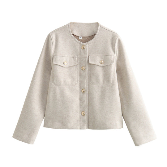 Damen moderne Jacke aus weichen Materialien mit strukturiertem Design Heidi-Mode