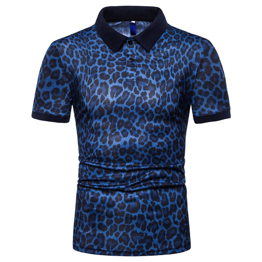 Herren Polo-Shirt mit aufregendem Leopardenmuster und modernem Schnitt Heidi-Mode