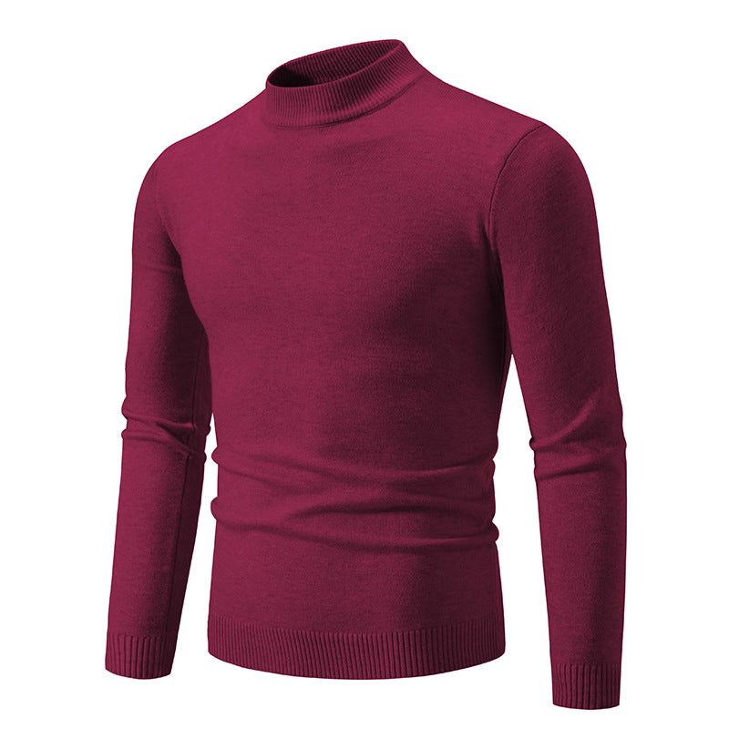 Herren Feinstrickpullover mit hohem Kragen und elastischen Bündchen Heidi-Mode
