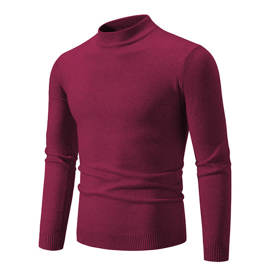Herren Feinstrickpullover mit hohem Kragen und elastischen Bündchen Heidi-Mode