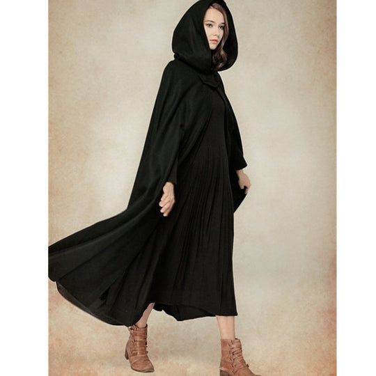 Damen elegante Kapuzenumhangjacke Heidi-Mode