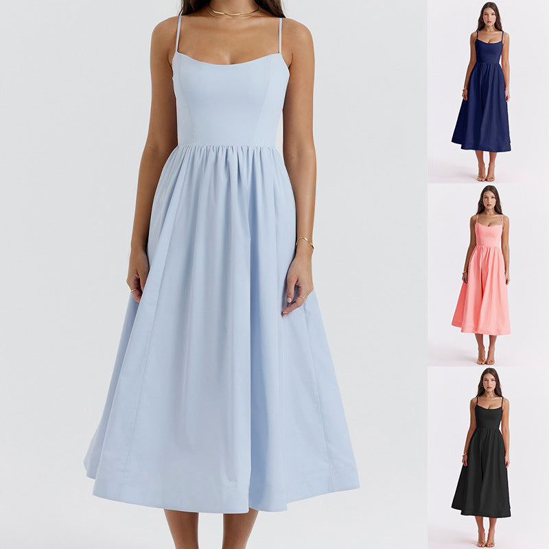 Damen Maxikleid mit floralem Print und verstellbaren Spaghettiträgern Heidi-Mode