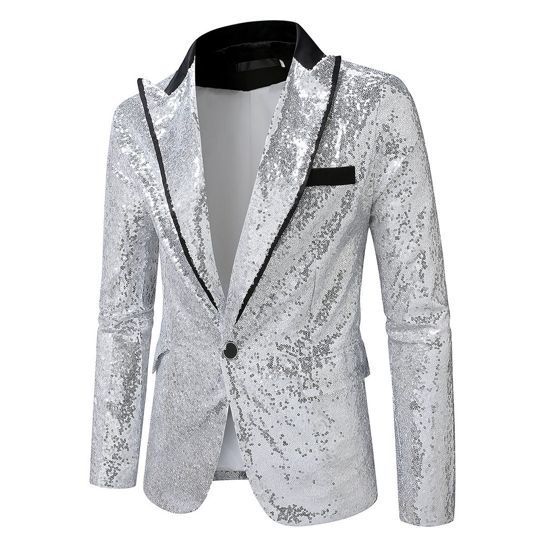 Herren Glitzernder Smokingblazer aus hochwertigem Satin Heidi-Mode