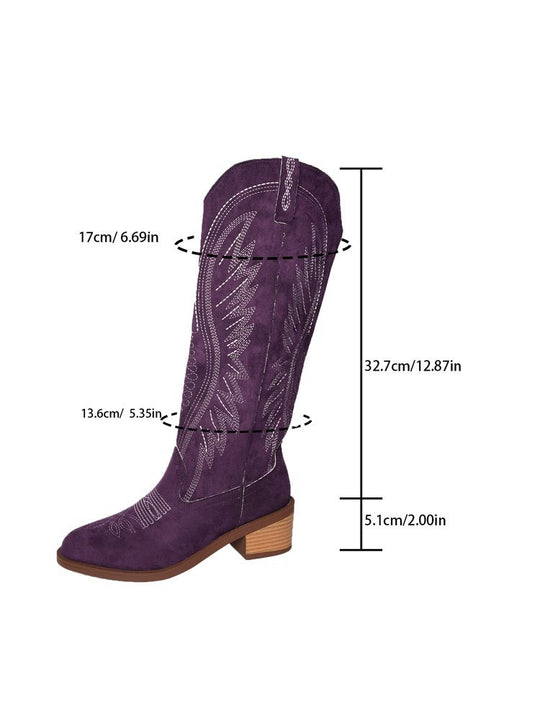 Damen Cowboystiefel mit eleganten Stickereien und hohem Komfort Heidi-Mode