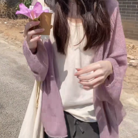 Damen flauschiger Cardigan mit lockerem Schnitt und weichen Ärmeln Heidi-Mode