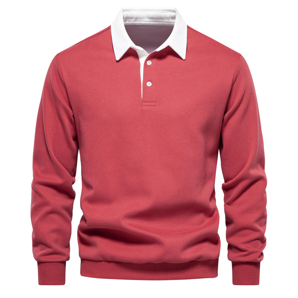 Herren Langarm Poloshirt mit elegantem Kragen und weichem Baumwollmix Heidi-Mode