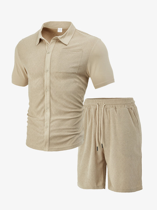 Herren Freizeit Outfits mit atmungsaktiver Textur und praktischen Taschen Heidi-Mode