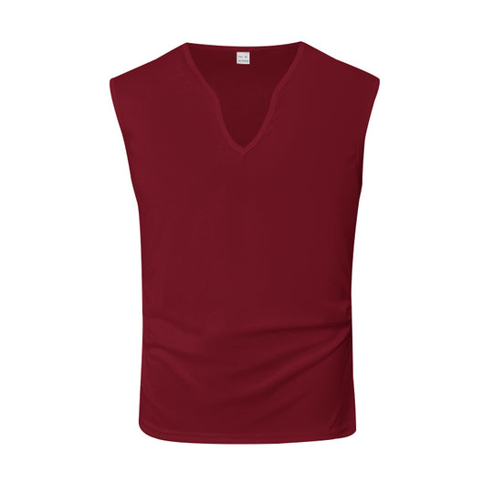 Herren ärmelloses V-Ausschnitt-Tanktop aus atmungsaktivem Stretchmaterial Heidi-Mode