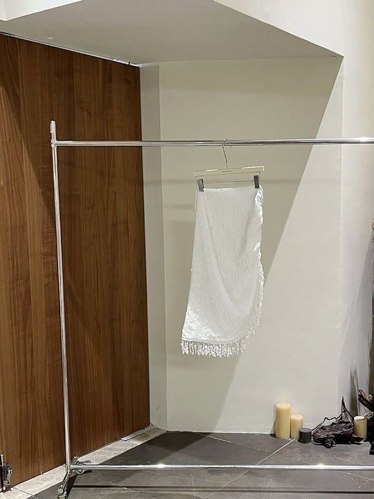 Damen Strandtuch mit feiner Quastenverzierung und eleganter Textur Heidi-Mode