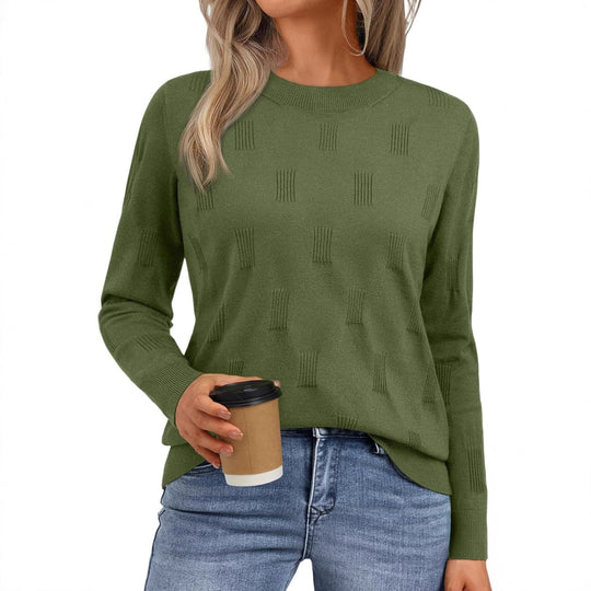 Damen Strickpullover mit strukturiertem Muster und lässigem Schnitt Heidi-Mode